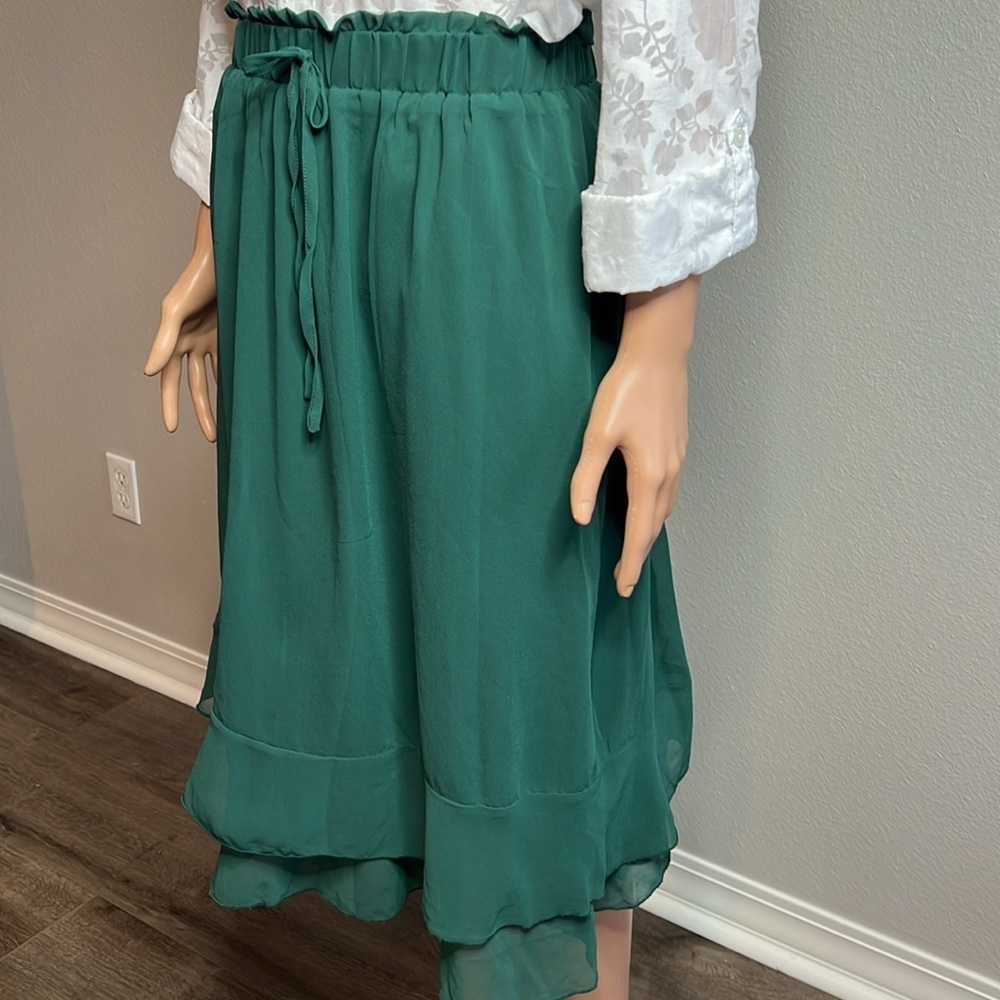 🛍️ 4 for $25 Green Layered Midi Skirt - 2XL